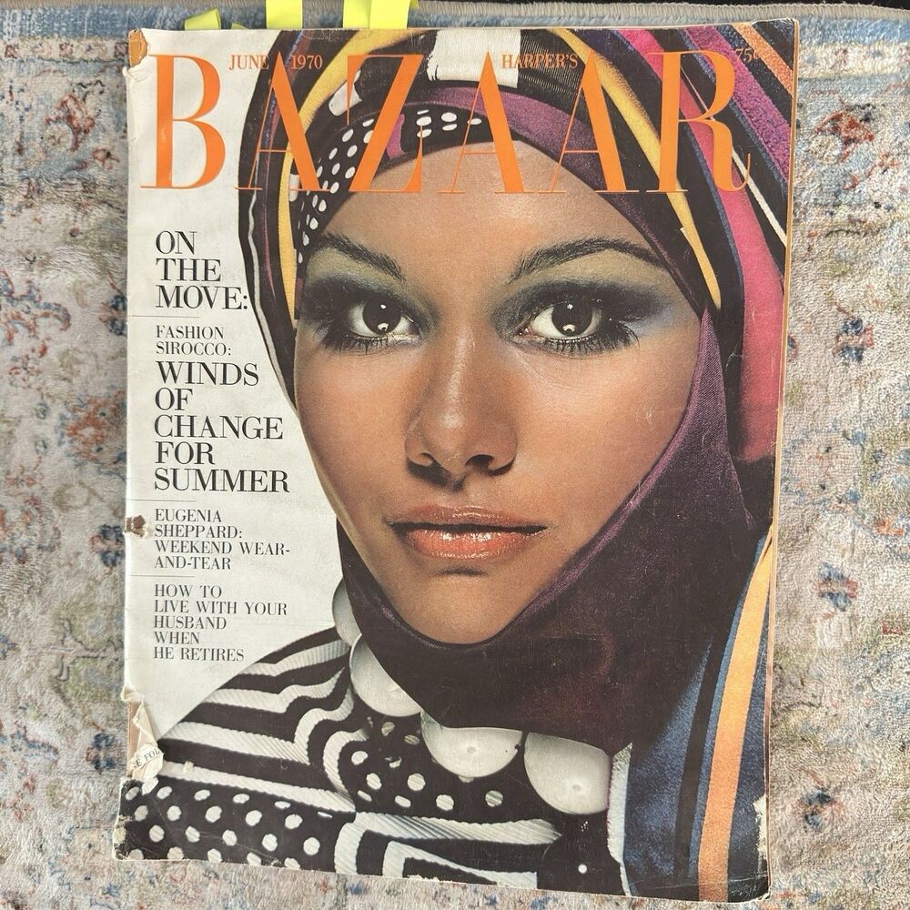 June 1970 issue of Harper's Bazaar Hiro Cover China Machado Galanos AS IS DAMAGE